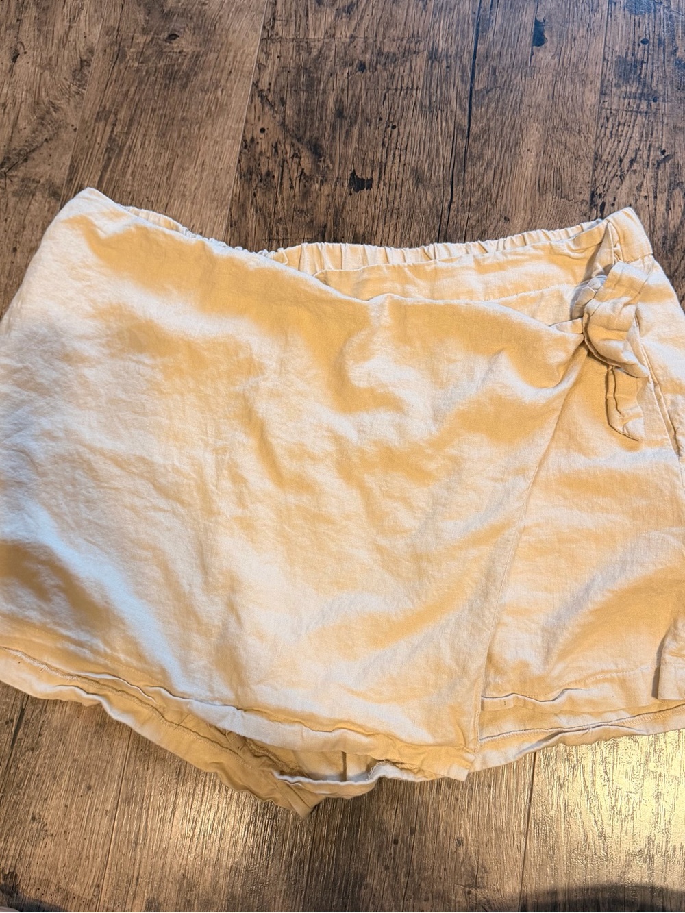 Old Navy Beige Linen Wrap Skort